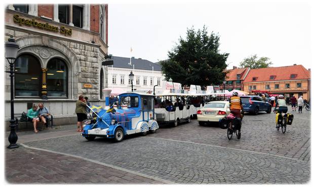 Ved Stortorget i Ystad i Skåne i Sverige. 